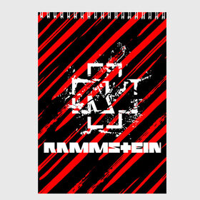 Скетчбук с принтом Rammstein. в Новосибирске, 100% бумага
 | 48 листов, плотность листов — 100 г/м2, плотность картонной обложки — 250 г/м2. Листы скреплены сверху удобной пружинной спиралью | music | rammstein | rock | индастриал метал | метал группа | музыка | музыкальная группа | немецкая метал группа | рамштайн | рок | хард рок