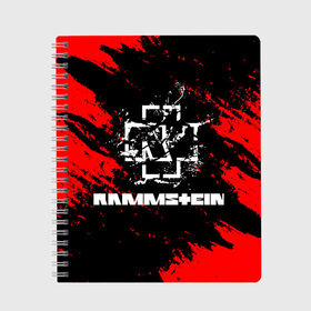 Тетрадь с принтом Rammstein. в Новосибирске, 100% бумага | 48 листов, плотность листов — 60 г/м2, плотность картонной обложки — 250 г/м2. Листы скреплены сбоку удобной пружинной спиралью. Уголки страниц и обложки скругленные. Цвет линий — светло-серый
 | music | rammstein | rock | индастриал метал | метал группа | музыка | музыкальная группа | немецкая метал группа | рамштайн | рок | хард рок