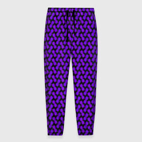 Мужские брюки 3D с принтом Dorri в Новосибирске, 100% полиэстер | манжеты по низу, эластичный пояс регулируется шнурком, по бокам два кармана без застежек, внутренняя часть кармана из мелкой сетки | abstraction | pattern | purple | shapes | абстракция | паттерн | фиолетовый | формы