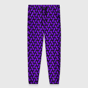 Женские брюки 3D с принтом Dorri в Новосибирске, полиэстер 100% | прямой крой, два кармана без застежек по бокам, с мягкой трикотажной резинкой на поясе и по низу штанин. В поясе для дополнительного комфорта — широкие завязки | abstraction | pattern | purple | shapes | абстракция | паттерн | фиолетовый | формы