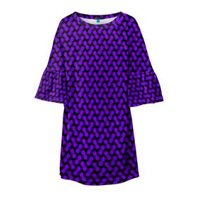 Детское платье 3D с принтом Dorri в Новосибирске, 100% полиэстер | прямой силуэт, чуть расширенный к низу. Круглая горловина, на рукавах — воланы | abstraction | pattern | purple | shapes | абстракция | паттерн | фиолетовый | формы