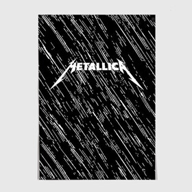 Постер с принтом Metallica. в Новосибирске, 100% бумага
 | бумага, плотность 150 мг. Матовая, но за счет высокого коэффициента гладкости имеет небольшой блеск и дает на свету блики, но в отличии от глянцевой бумаги не покрыта лаком | metallica | music | rock | американская рок группа | метал группа | металлика | музыка | рок | рок группа | трэш метал | хеви метал