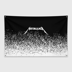 Флаг-баннер с принтом Metallica в Новосибирске, 100% полиэстер | размер 67 х 109 см, плотность ткани — 95 г/м2; по краям флага есть четыре люверса для крепления | metallica | music | rock | американская рок группа | метал группа | металлика | музыка | рок | рок группа | трэш метал | хеви метал