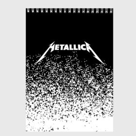 Скетчбук с принтом Metallica в Новосибирске, 100% бумага
 | 48 листов, плотность листов — 100 г/м2, плотность картонной обложки — 250 г/м2. Листы скреплены сверху удобной пружинной спиралью | metallica | music | rock | американская рок группа | метал группа | металлика | музыка | рок | рок группа | трэш метал | хеви метал