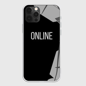 Чехол для iPhone 12 Pro Max с принтом Online в Новосибирске, Силикон |  | online | абстракция | камуфляж | онлайн | ч б | черно белое