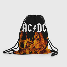 Рюкзак-мешок 3D с принтом AC/DC. в Новосибирске, 100% полиэстер | плотность ткани — 200 г/м2, размер — 35 х 45 см; лямки — толстые шнурки, застежка на шнуровке, без карманов и подкладки | Тематика изображения на принте: ac dc | music | rock | австралийская рок группа | ас дс | асдс | блюз рок | музыка | переменный ток постоянный ток | рок | рок н ролл | хард рок | эй си ди си