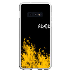 Чехол для Samsung S10E с принтом AC DC в Новосибирске, Силикон | Область печати: задняя сторона чехла, без боковых панелей | ac dc | music | rock | австралийская рок группа | ас дс | асдс | блюз рок | музыка | переменный ток постоянный ток | рок | рок н ролл | хард рок | эй си ди си