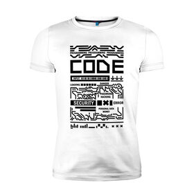 Мужская футболка хлопок Slim с принтом программирование,взлом,код, в Новосибирске, 92% хлопок, 8% лайкра | приталенный силуэт, круглый вырез ворота, длина до линии бедра, короткий рукав | 