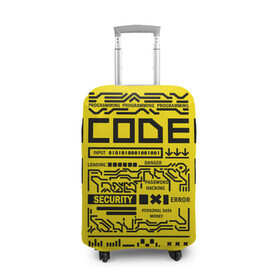 Чехол для чемодана 3D с принтом КОД,программирование,code в Новосибирске, 86% полиэфир, 14% спандекс | двустороннее нанесение принта, прорези для ручек и колес | code | cyberpunk | danger | error | hacking | input | money | personal data | programming | security