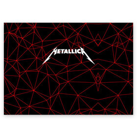 Поздравительная открытка с принтом Metallica. в Новосибирске, 100% бумага | плотность бумаги 280 г/м2, матовая, на обратной стороне линовка и место для марки
 | Тематика изображения на принте: metallica | music | rock | американская рок группа | метал группа | металлика | музыка | рок | рок группа | трэш метал | хеви метал