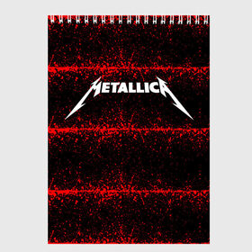 Скетчбук с принтом Metallica в Новосибирске, 100% бумага
 | 48 листов, плотность листов — 100 г/м2, плотность картонной обложки — 250 г/м2. Листы скреплены сверху удобной пружинной спиралью | metallica | music | rock | американская рок группа | метал группа | металлика | музыка | рок | рок группа | трэш метал | хеви метал