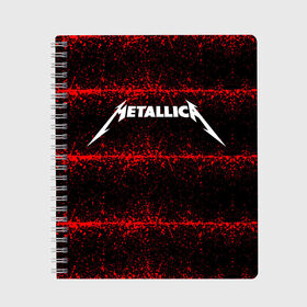 Тетрадь с принтом Metallica в Новосибирске, 100% бумага | 48 листов, плотность листов — 60 г/м2, плотность картонной обложки — 250 г/м2. Листы скреплены сбоку удобной пружинной спиралью. Уголки страниц и обложки скругленные. Цвет линий — светло-серый
 | metallica | music | rock | американская рок группа | метал группа | металлика | музыка | рок | рок группа | трэш метал | хеви метал