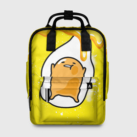 Женский рюкзак 3D с принтом Gudetama в Новосибирске, 100% полиэстер | лямки с регулируемой длиной, сверху ручки, чтобы рюкзак нести как сумку. Основное отделение закрывается на молнию, как и внешний карман. Внутри два дополнительных кармана, один из которых закрывается на молнию. По бокам два дополнительных кармашка, куда поместится маленькая бутылочка
 | gudetama | анимешное яйцо | гудетама | желток | стекающее яйцо | яичница