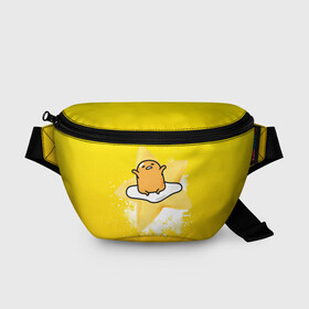 Поясная сумка 3D с принтом Gudetama в Новосибирске, 100% полиэстер | плотная ткань, ремень с регулируемой длиной, внутри несколько карманов для мелочей, основное отделение и карман с обратной стороны сумки застегиваются на молнию | gudetama | анимешное яйцо | гудетама | желток | стекающее яйцо | яичница