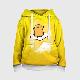 Детская толстовка 3D с принтом Gudetama в Новосибирске, 100% полиэстер | двухслойный капюшон со шнурком для регулировки, мягкие манжеты на рукавах и по низу толстовки, спереди карман-кенгуру с мягким внутренним слоем | gudetama | анимешное яйцо | гудетама | желток | стекающее яйцо | яичница