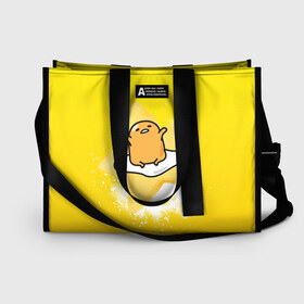 Сумка-шоппер 3D с принтом Gudetama в Новосибирске, 100% полиэстер | застегивается на металлическую кнопку; внутренний карман застегивается на молнию. Стенки укреплены специальным мягким материалом, чтобы защитить содержимое от несильных ударов
 | gudetama | анимешное яйцо | гудетама | желток | стекающее яйцо | яичница