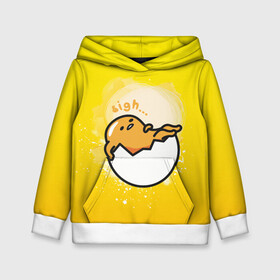 Детская толстовка 3D с принтом Gudetama в Новосибирске, 100% полиэстер | двухслойный капюшон со шнурком для регулировки, мягкие манжеты на рукавах и по низу толстовки, спереди карман-кенгуру с мягким внутренним слоем | gudetama | анимешное яйцо | гудетама | желток | стекающее яйцо | яичница