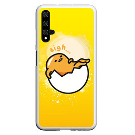 Чехол для Honor 20 с принтом Gudetama в Новосибирске, Силикон | Область печати: задняя сторона чехла, без боковых панелей | Тематика изображения на принте: gudetama | анимешное яйцо | гудетама | желток | стекающее яйцо | яичница