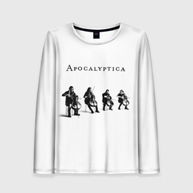 Женский лонгслив 3D с принтом Apocalyptica в Новосибирске, 100% полиэстер | длинные рукава, круглый вырез горловины, полуприлегающий силуэт | apocalyptica | eicca toppinen | finland | heavy | helsenki | metall | metallica | mikko sirn | paavo ltjnen | perttu kivilaakso | rock | апоклиптика | виолончель | рок | симфонический рок | финляндия | эйкка топпинен