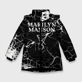 Зимняя куртка для девочек 3D с принтом Marilyn Manson в Новосибирске, ткань верха — 100% полиэстер; подклад — 100% полиэстер, утеплитель — 100% полиэстер. | длина ниже бедра, удлиненная спинка, воротник стойка и отстегивающийся капюшон. Есть боковые карманы с листочкой на кнопках, утяжки по низу изделия и внутренний карман на молнии. 

Предусмотрены светоотражающий принт на спинке, радужный светоотражающий элемент на пуллере молнии и на резинке для утяжки. | marilyn manson | nothing records | известность | музыка | рок группа