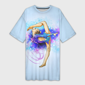 Платье-футболка 3D с принтом Художественная гимнастика в Новосибирске,  |  | gymnastics | rhythmic gymnastics | гимнастика | спорт | художественная гимнастика