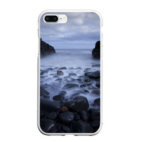 Чехол для iPhone 7Plus/8 Plus матовый с принтом Горные породы в Новосибирске, Силикон | Область печати: задняя сторона чехла, без боковых панелей | rocks | горные породы | камень | камни | камушки | море | моря | небеса | небо | облака | облако | океан | скала | скалы | туман | туманный | туманы | туча | тучи