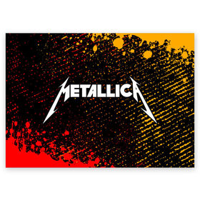 Поздравительная открытка с принтом METALLICA / МЕТАЛЛИКА в Новосибирске, 100% бумага | плотность бумаги 280 г/м2, матовая, на обратной стороне линовка и место для марки
 | Тематика изображения на принте: hetfield | james | logo | metal | metalica | metallica | music | rock | star | джеймс | звезда | знак | ларс | лого | логотип | логотипы | метал | металика | металлика | музыка | рок | символ | символы | ульрих | хэтфилд
