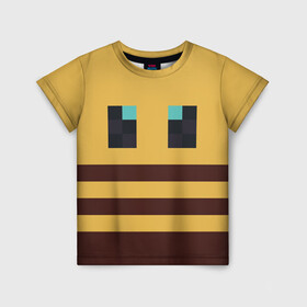 Детская футболка 3D с принтом Minecraft Bee в Новосибирске, 100% гипоаллергенный полиэфир | прямой крой, круглый вырез горловины, длина до линии бедер, чуть спущенное плечо, ткань немного тянется | Тематика изображения на принте: bee | minecraft | майнкрафт | пчела | пчёлка | пчелобав