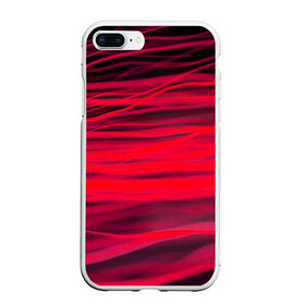 Чехол для iPhone 7Plus/8 Plus матовый с принтом Reding в Новосибирске, Силикон | Область печати: задняя сторона чехла, без боковых панелей | abstraction | blur | light | lines | red | абстракция | красный | линии | размытость | свет