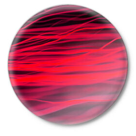 Значок с принтом Reding в Новосибирске,  металл | круглая форма, металлическая застежка в виде булавки | abstraction | blur | light | lines | red | абстракция | красный | линии | размытость | свет