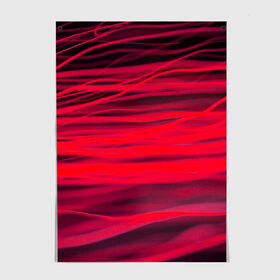 Постер с принтом Reding в Новосибирске, 100% бумага
 | бумага, плотность 150 мг. Матовая, но за счет высокого коэффициента гладкости имеет небольшой блеск и дает на свету блики, но в отличии от глянцевой бумаги не покрыта лаком | abstraction | blur | light | lines | red | абстракция | красный | линии | размытость | свет