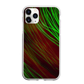 Чехол для iPhone 11 Pro Max матовый с принтом Qleen в Новосибирске, Силикон |  | abstraction | blur | green | light | lines | абстракция | зелёный | линии | размытость | свет