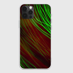 Чехол для iPhone 12 Pro Max с принтом Qleen в Новосибирске, Силикон |  | abstraction | blur | green | light | lines | абстракция | зелёный | линии | размытость | свет