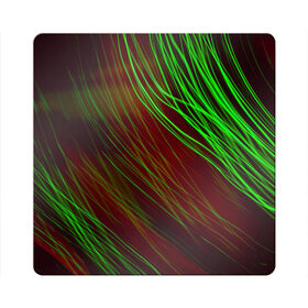 Магнит виниловый Квадрат с принтом Qleen в Новосибирске, полимерный материал с магнитным слоем | размер 9*9 см, закругленные углы | abstraction | blur | green | light | lines | абстракция | зелёный | линии | размытость | свет