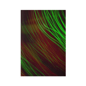 Обложка для паспорта матовая кожа с принтом Qleen в Новосибирске, натуральная матовая кожа | размер 19,3 х 13,7 см; прозрачные пластиковые крепления | abstraction | blur | green | light | lines | абстракция | зелёный | линии | размытость | свет