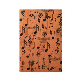 Обложка для паспорта матовая кожа с принтом Ноты в Новосибирске, натуральная матовая кожа | размер 19,3 х 13,7 см; прозрачные пластиковые крепления | музыка | нотный стан | ноты | текстуры | узор | узор ноты