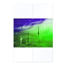 Магнитный плакат 2Х3 с принтом GreenFer в Новосибирске, Полимерный материал с магнитным слоем | 6 деталей размером 9*9 см | Тематика изображения на принте: abstraction | art | blue | green | paint | stains | абстракция | арт | зелёный | краска | разводы | синий