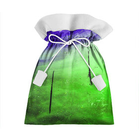 Подарочный 3D мешок с принтом GreenFer в Новосибирске, 100% полиэстер | Размер: 29*39 см | Тематика изображения на принте: abstraction | art | blue | green | paint | stains | абстракция | арт | зелёный | краска | разводы | синий
