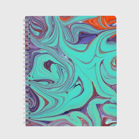 Тетрадь с принтом Olimpius в Новосибирске, 100% бумага | 48 листов, плотность листов — 60 г/м2, плотность картонной обложки — 250 г/м2. Листы скреплены сбоку удобной пружинной спиралью. Уголки страниц и обложки скругленные. Цвет линий — светло-серый
 | Тематика изображения на принте: abstraction | colorful | mixing | paint | stains | абстракция | краска | разводы | разноцветный | смешивание