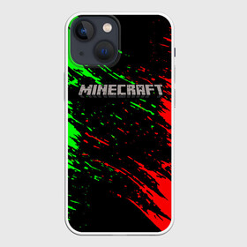 Чехол для iPhone 13 mini с принтом MINECRAFT в Новосибирске,  |  | creeper | game | minecraft | блоки | игра | квадраты | компьютерная | крипер | криппер | майнкрафт | огонь