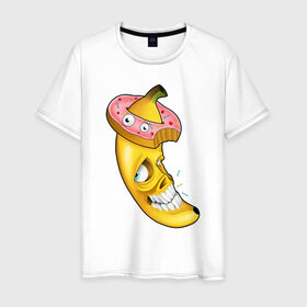 Мужская футболка хлопок с принтом Сумасшедший банан в Новосибирске, 100% хлопок | прямой крой, круглый вырез горловины, длина до линии бедер, слегка спущенное плечо. | 