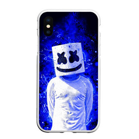 Чехол для iPhone XS Max матовый с принтом MARSHMELLO в Новосибирске, Силикон | Область печати: задняя сторона чехла, без боковых панелей | fortnite | marshmallo | marshmallow | marshmello | marshmellow | маршмелло | маршмеллоу | розы | фортнайт