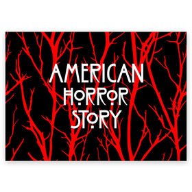 Поздравительная открытка с принтом American Horror Story. в Новосибирске, 100% бумага | плотность бумаги 280 г/м2, матовая, на обратной стороне линовка и место для марки
 | american horror story | netflix | американ хоррор стори | американская история ужасов | драма | загадочные события | кино | мини сериал | нетфликс | очень странные дела | сериалы | триллер | ужасы | фантастика