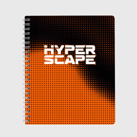 Тетрадь с принтом Hyper Scape в Новосибирске, 100% бумага | 48 листов, плотность листов — 60 г/м2, плотность картонной обложки — 250 г/м2. Листы скреплены сбоку удобной пружинной спиралью. Уголки страниц и обложки скругленные. Цвет линий — светло-серый
 | esport | games | hyper scape | twitch | игроки | игролюбители | игроманы | игры | киберспорт | королевская битва | корона | твич | хупер скайп | хупер скайпе