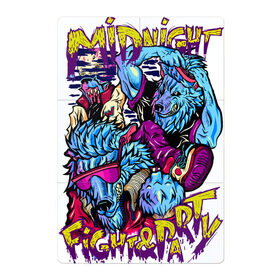 Магнитный плакат 2Х3 с принтом Midnight fight & party в Новосибирске, Полимерный материал с магнитным слоем | 6 деталей размером 9*9 см | fangs | fight | hairstyle | jaw | moon | muzzle | night | party | sneakers | wolf | бой | вечеринка | волк | кеды | клыки | луна | ночь | очки | пасть | причёска