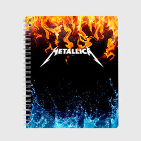 Тетрадь с принтом Metallica в Новосибирске, 100% бумага | 48 листов, плотность листов — 60 г/м2, плотность картонной обложки — 250 г/м2. Листы скреплены сбоку удобной пружинной спиралью. Уголки страниц и обложки скругленные. Цвет линий — светло-серый
 | metallica | music | rock | американская рок группа | метал группа | металлика | музыка | рок | рок группа | трэш метал | хеви метал