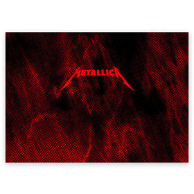 Поздравительная открытка с принтом Metallica. в Новосибирске, 100% бумага | плотность бумаги 280 г/м2, матовая, на обратной стороне линовка и место для марки
 | 