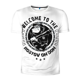Мужская футболка 3D спортивная с принтом Welcome to the Rostov в Новосибирске, 100% полиэстер с улучшенными характеристиками | приталенный силуэт, круглая горловина, широкие плечи, сужается к линии бедра | 