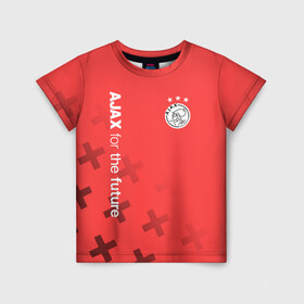 Детская футболка 3D с принтом Ajax Amsterdam в Новосибирске, 100% гипоаллергенный полиэфир | прямой крой, круглый вырез горловины, длина до линии бедер, чуть спущенное плечо, ткань немного тянется | ajax | fc ajax | аякс | фк аякс | футбол