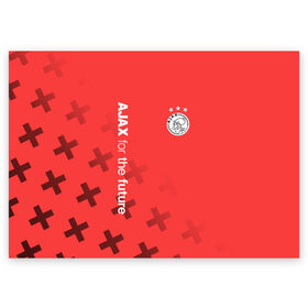 Поздравительная открытка с принтом Ajax Amsterdam в Новосибирске, 100% бумага | плотность бумаги 280 г/м2, матовая, на обратной стороне линовка и место для марки
 | Тематика изображения на принте: ajax | fc ajax | аякс | фк аякс | футбол